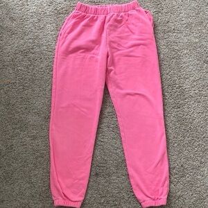 Bright pink jogger sweatpants